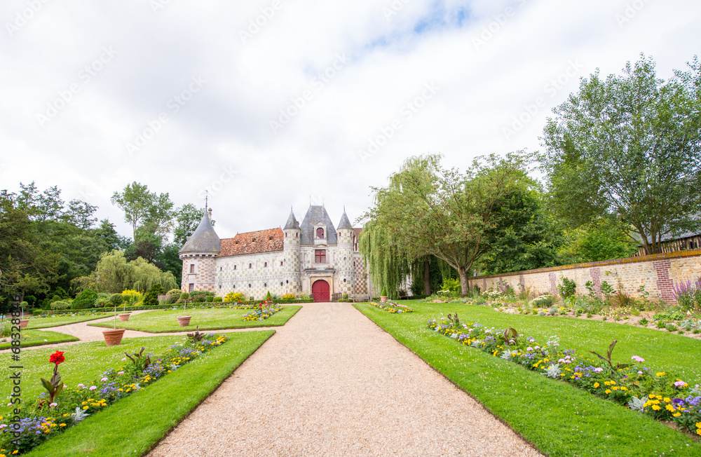 Historical Castle of Normandy, France. Chateau de Vendeuvre in N