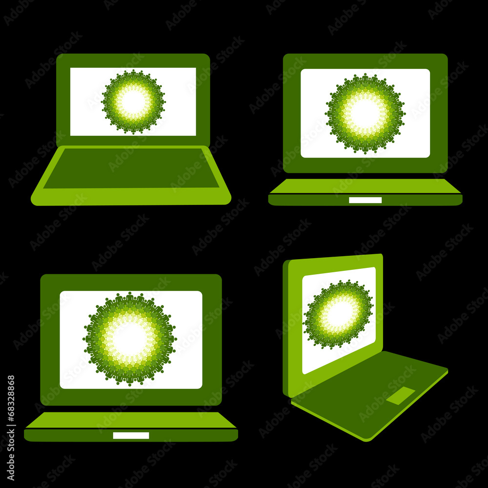 Team work - eco symbol, vector