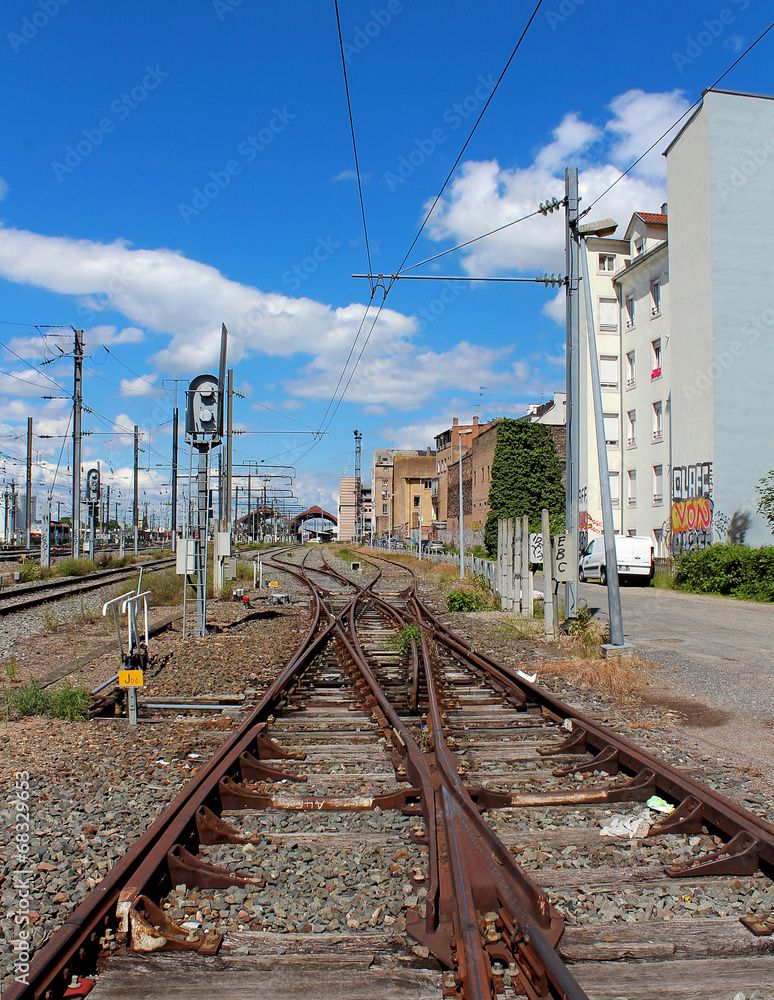 voie ferrée vers la gare de Strasbourg