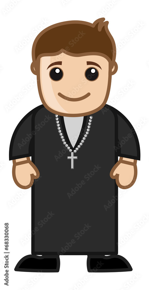 Cartoon Vector Character - Church Priest