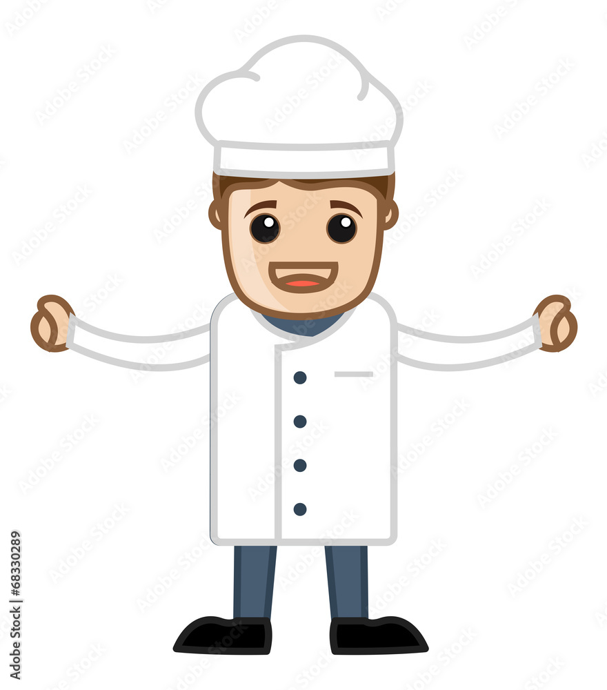 Happy Chef Cartoon Vector Happy Chef Cartoon Vector