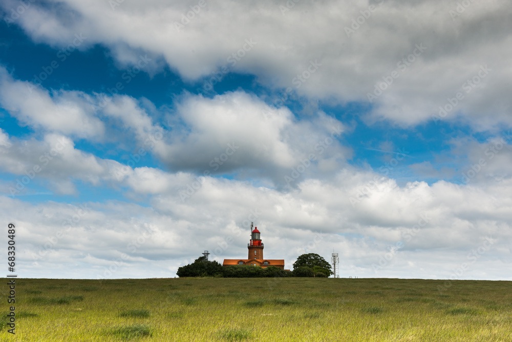 Fototapeta premium Lighthouse in Bastorf at the coast of the Baltic Sea, Mecklenbur