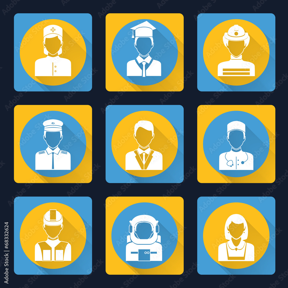 Professional avatar icons set Professional avatar icons set