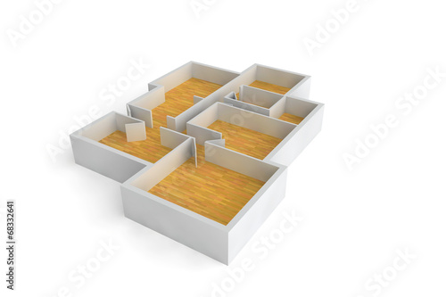 floorplan for a typical house or office building wooden floors