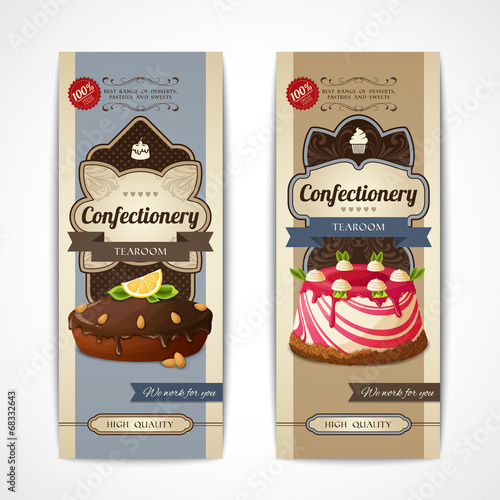 Sweets vintage banners vertical
