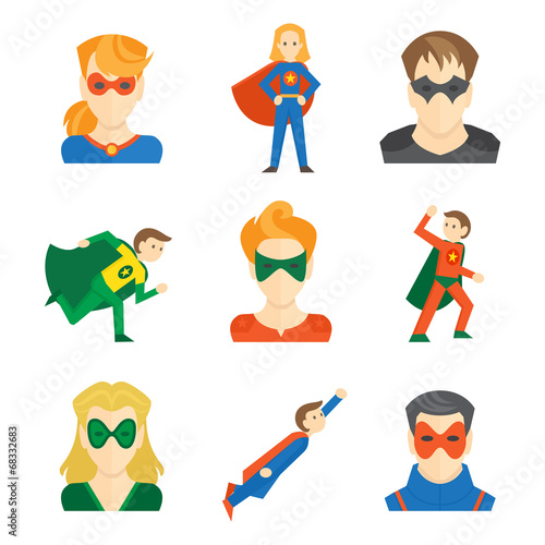Superhero icon flat