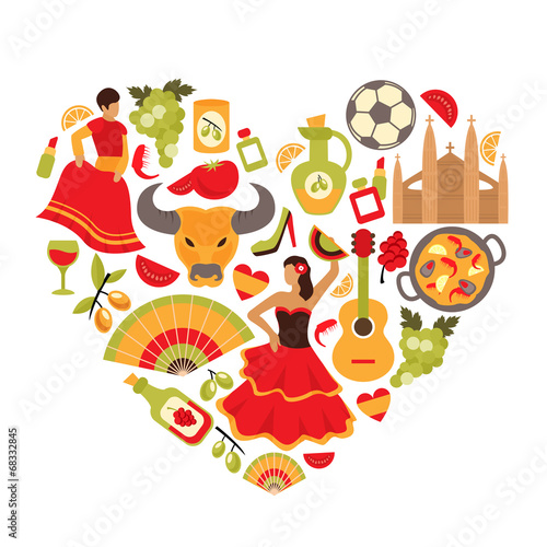 Spain heart print
