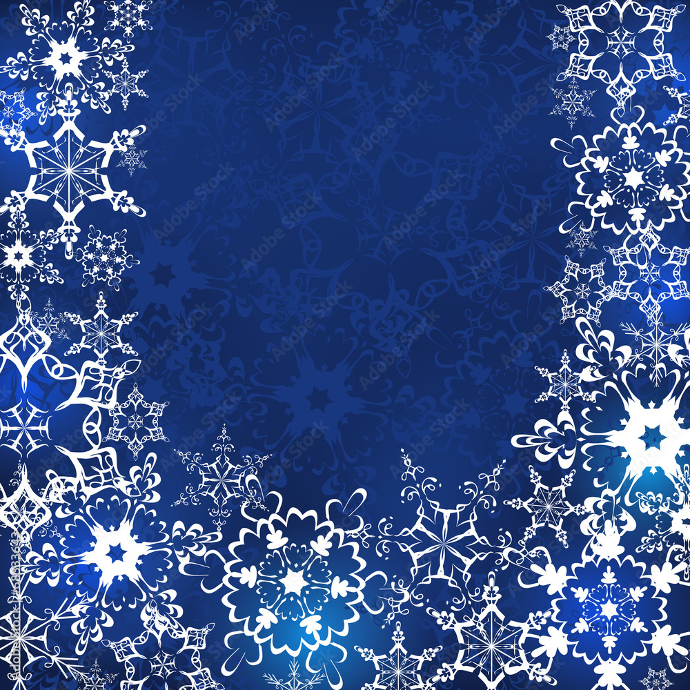 Blue winter background with snowflakes Blue winter background with snowflakes