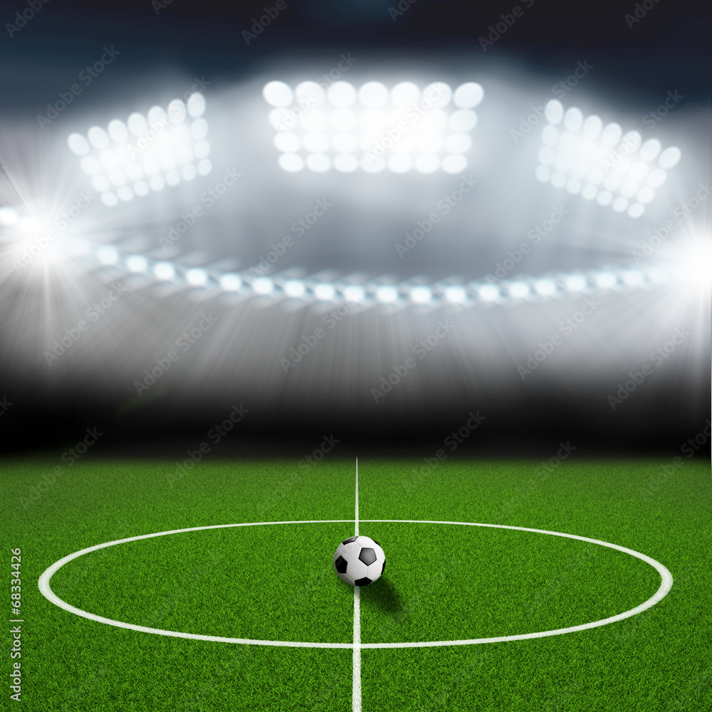 Fototapeta premium soccer field center and ball