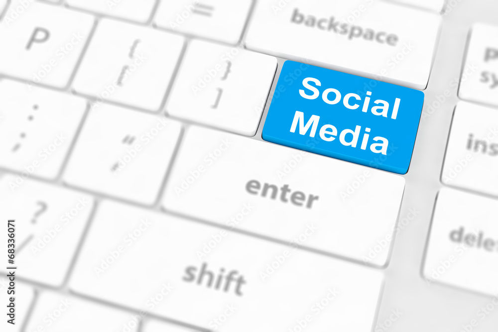 Social media concept on keyboard background Social media concept on keyboard background