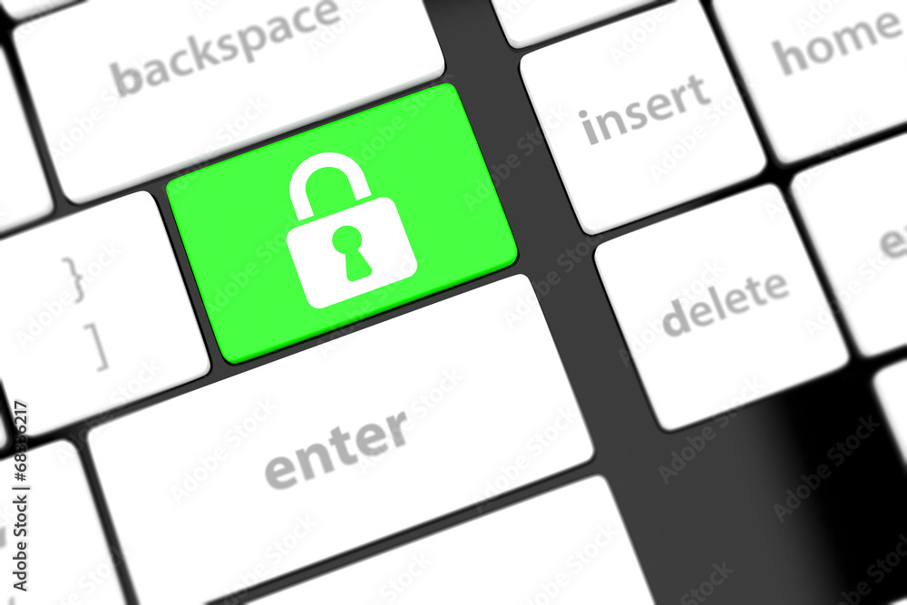 enter button with Closed Padlock on computer keyboard background enter button with Closed Padlock on computer keyboard background