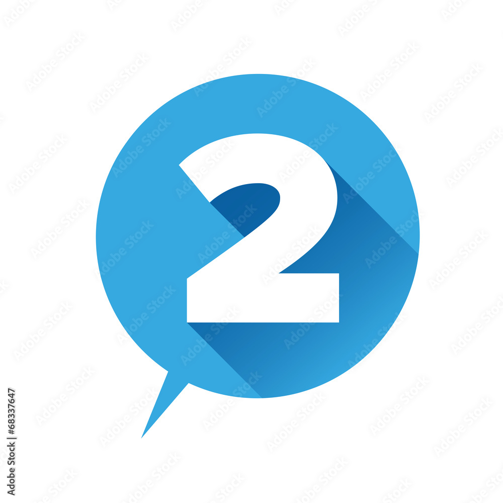 Number two icon - flat style Number two icon - flat style