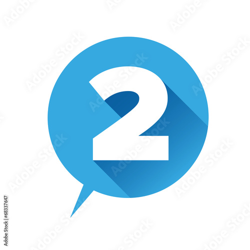 Number two icon - flat style
