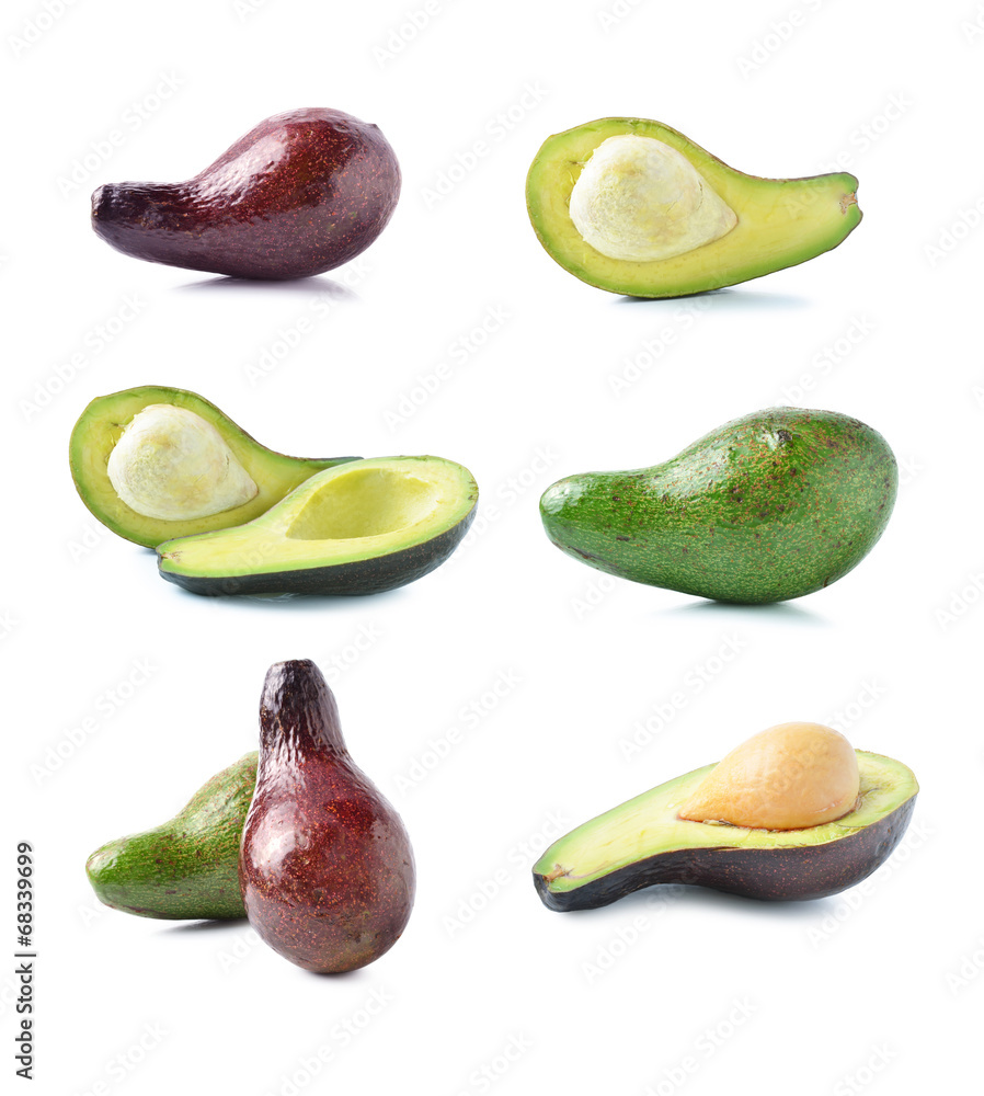 avocado on white background avocado on white background
