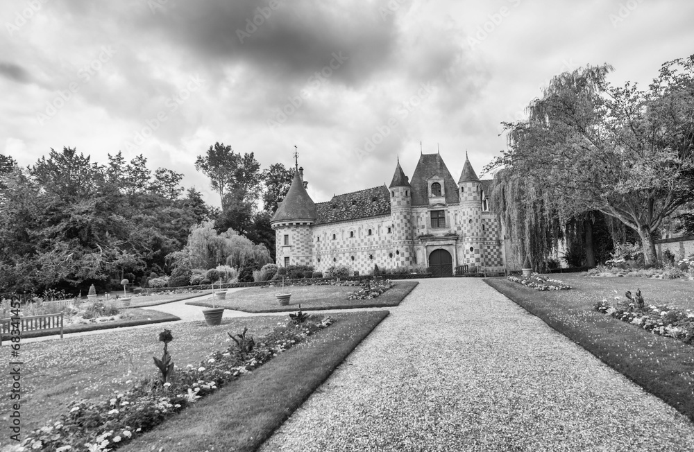 Historical Castle of Normandy, France. Chateau de Vendeuvre in N