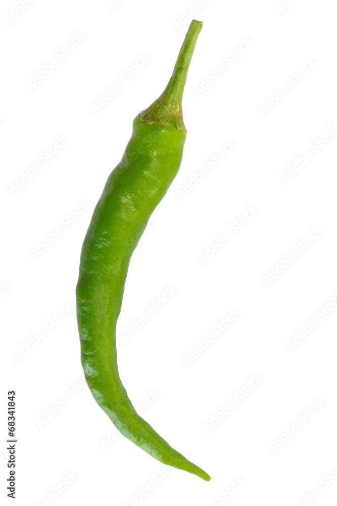 Green Chili isolated on a white background Green Chili isolated on a white background