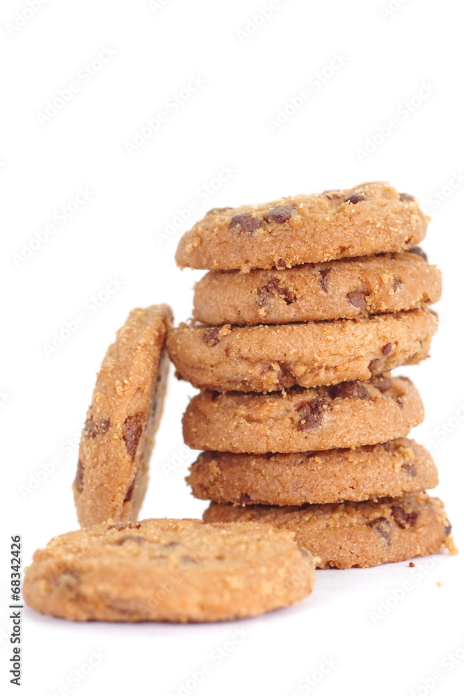 Chocolate Chip Cookie on a white background Chocolate Chip Cookie on a white background
