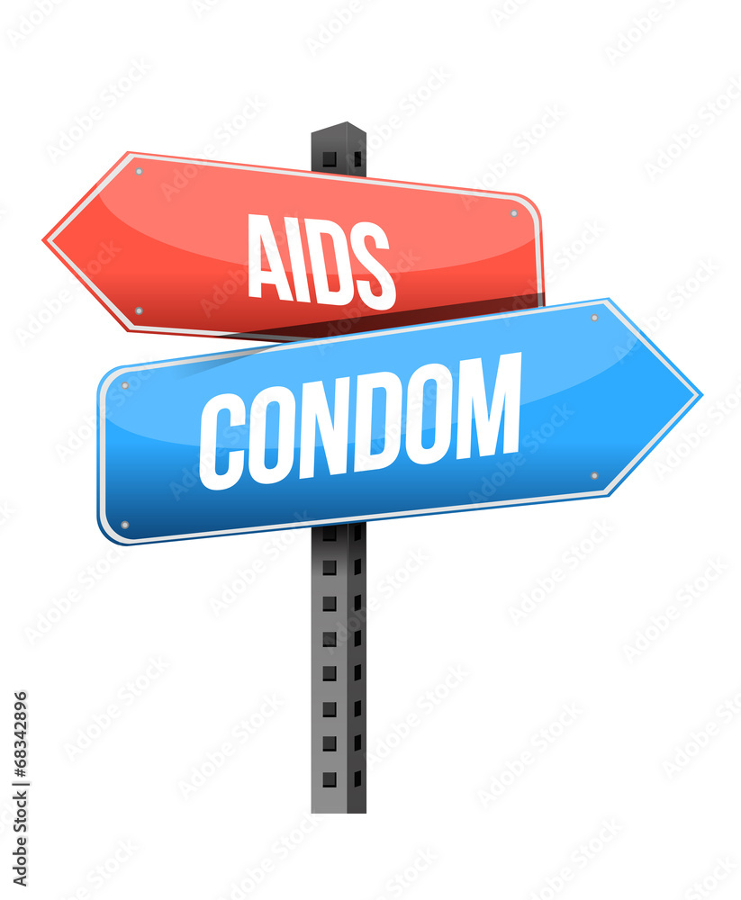 aids, condom street sign illustration aids, condom street sign illustration