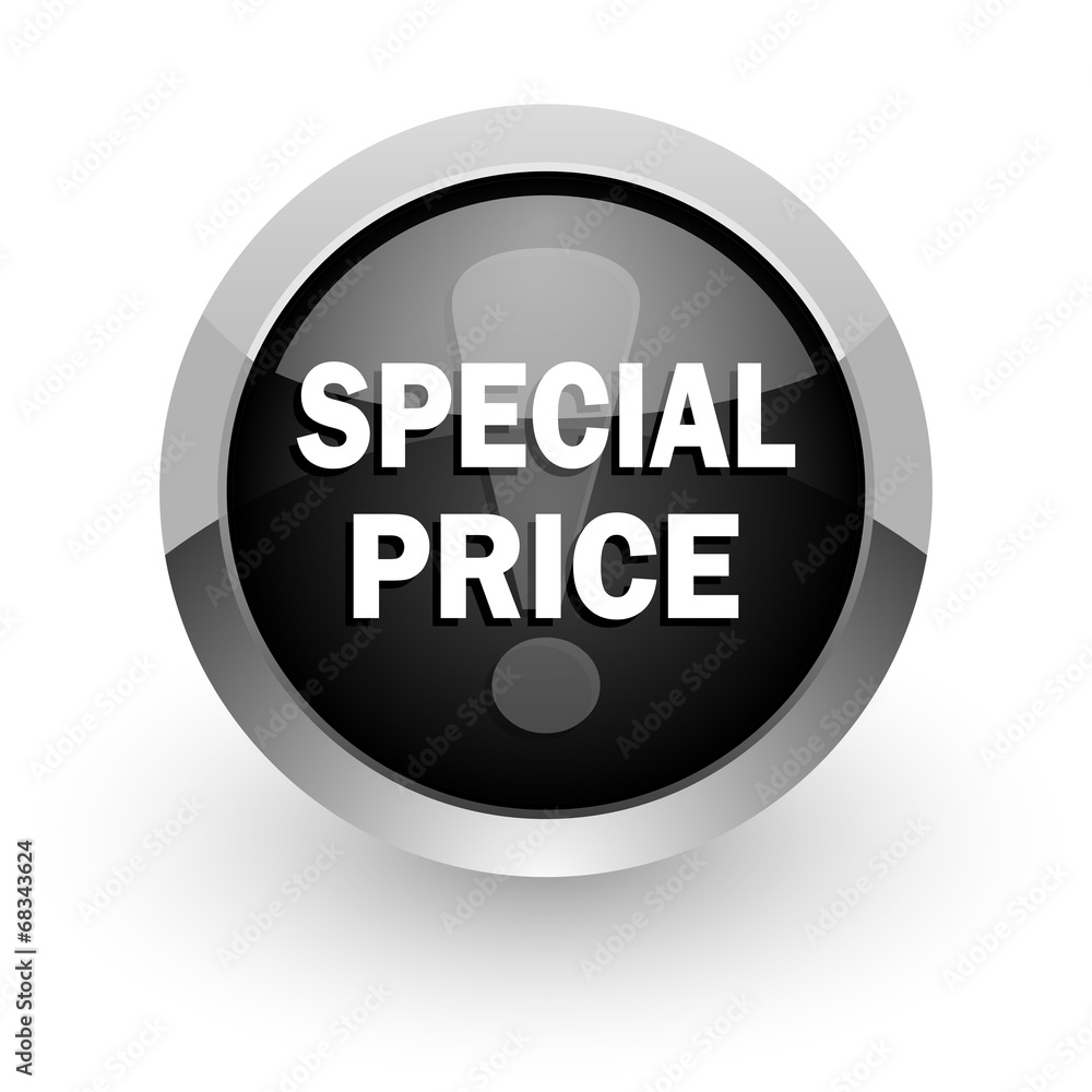 special price chrome glossy web icon