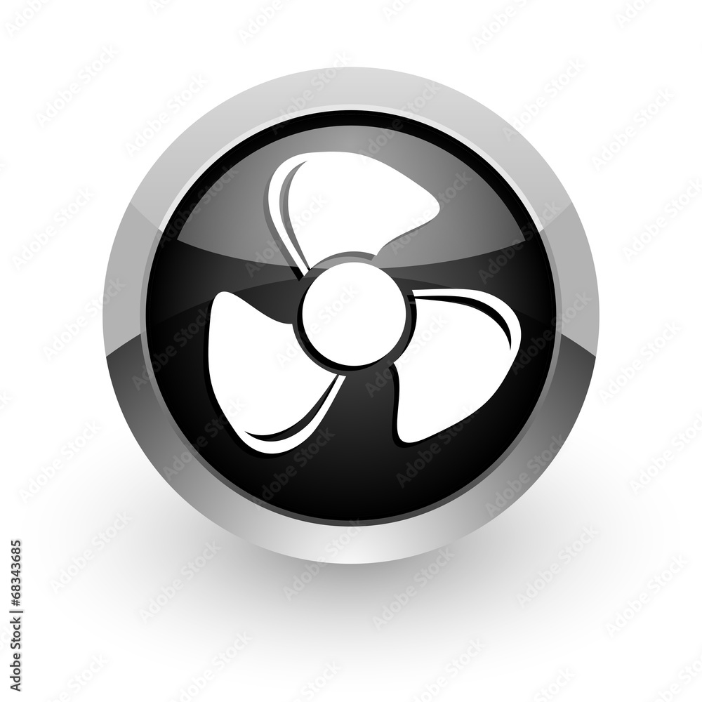 fan black chrome glossy web icon fan black chrome glossy web icon