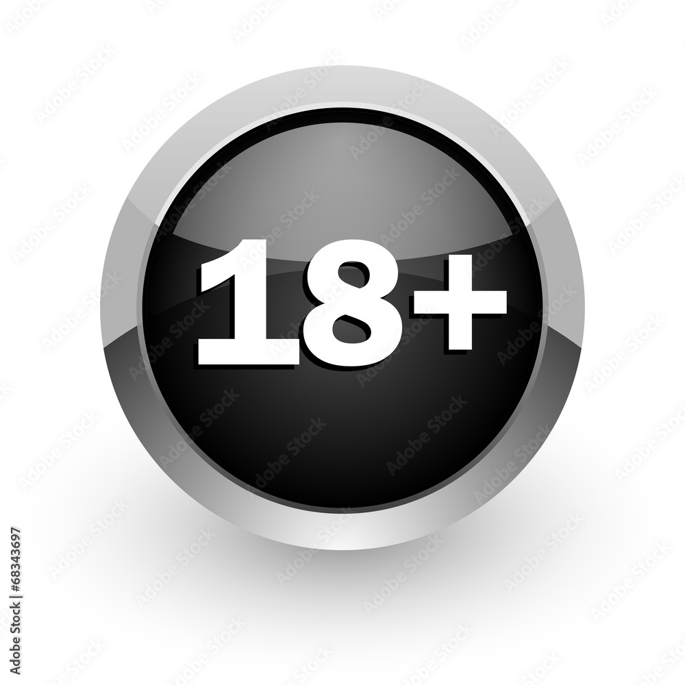 adults black chrome glossy web icon adults black chrome glossy web icon