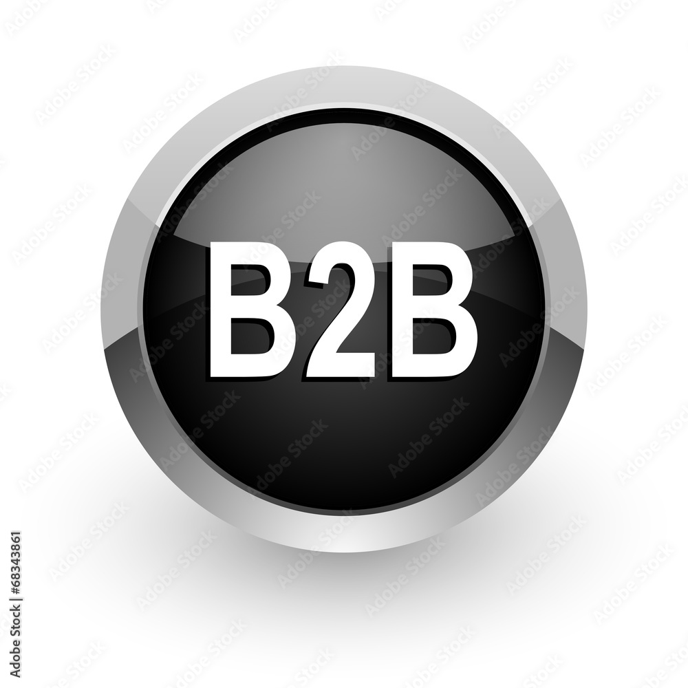 b2b black chrome glossy web icon b2b black chrome glossy web icon