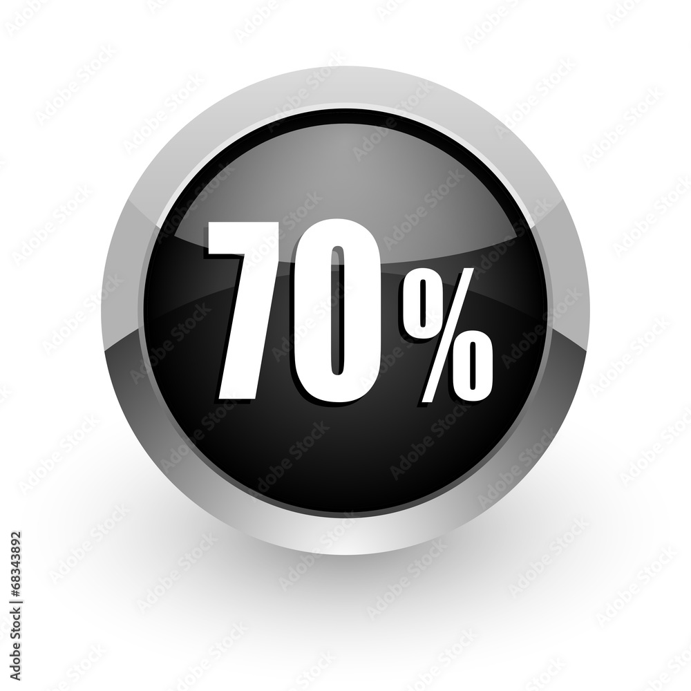 70 percent black chrome glossy web icon 70 percent black chrome glossy web icon