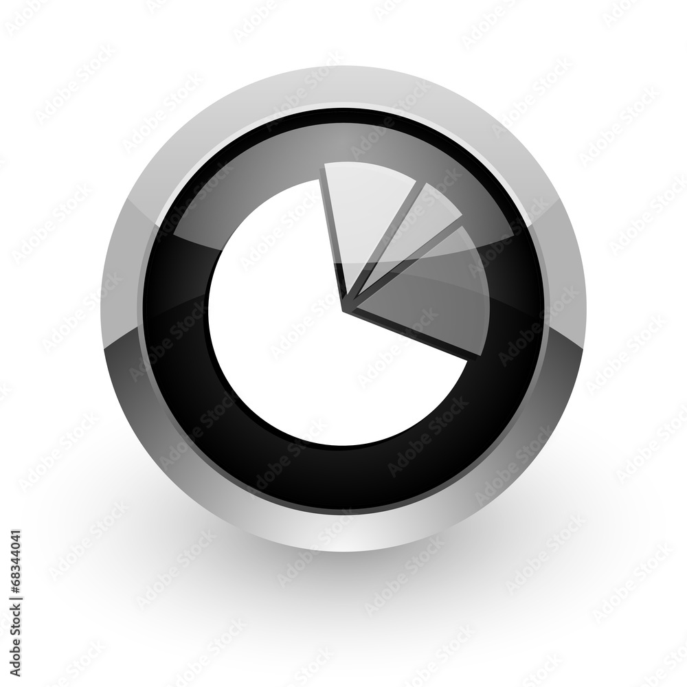 diagram black chrome glossy web icon