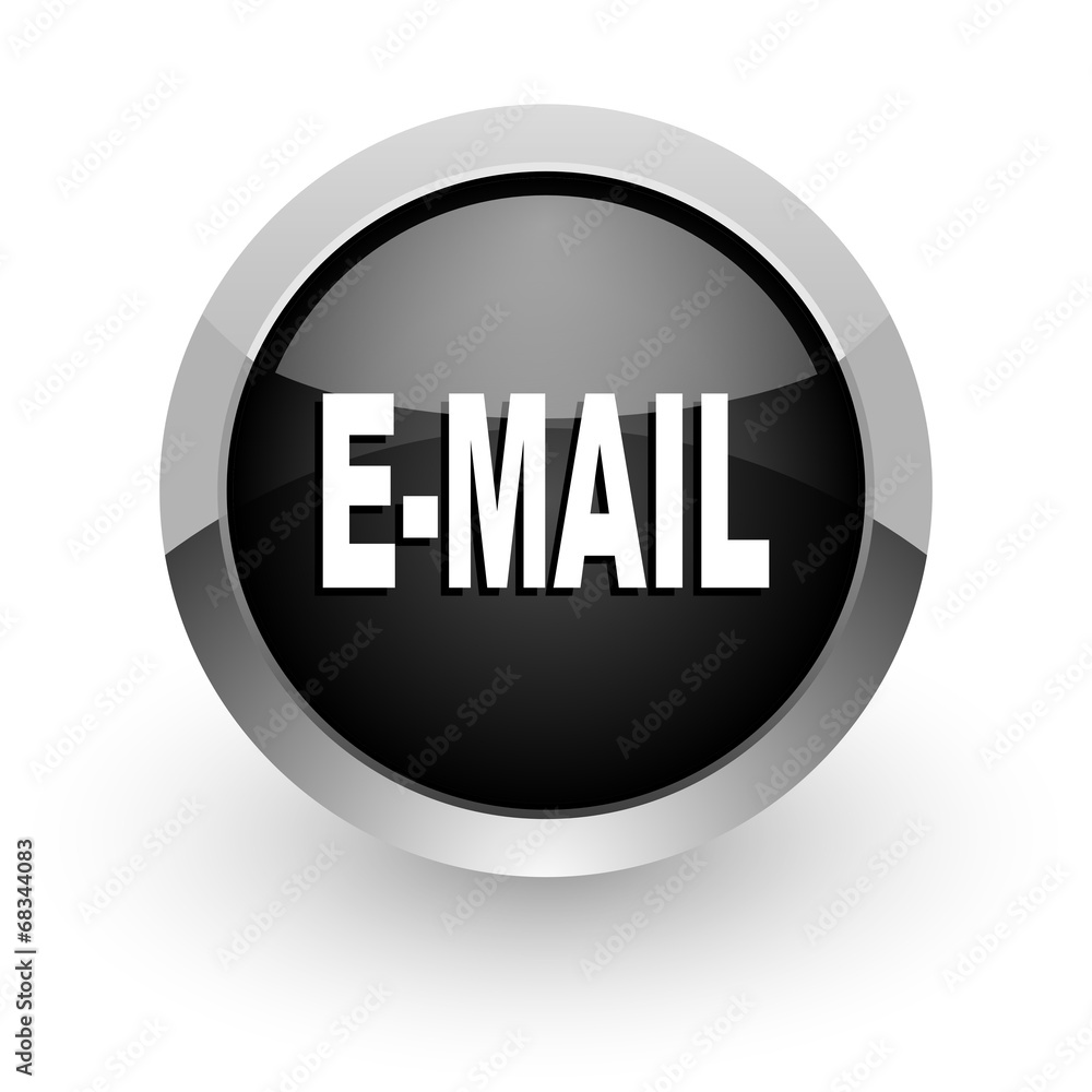 email black chrome glossy web icon email black chrome glossy web icon
