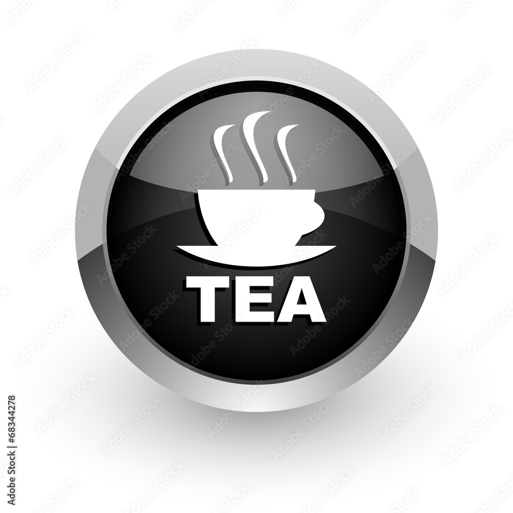 tea black chrome glossy web icon tea black chrome glossy web icon