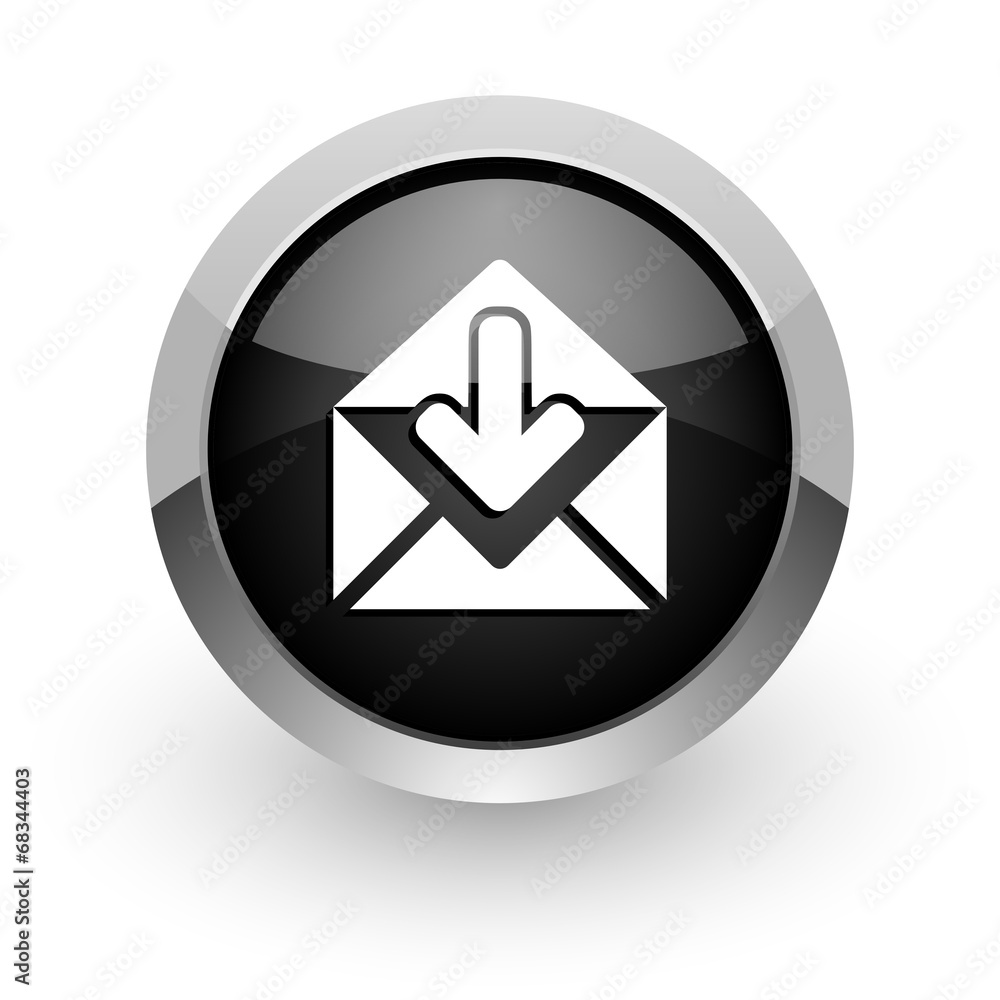email black chrome glossy web icon email black chrome glossy web icon