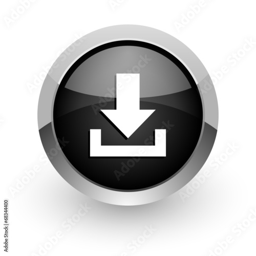 download black chrome glossy web icon