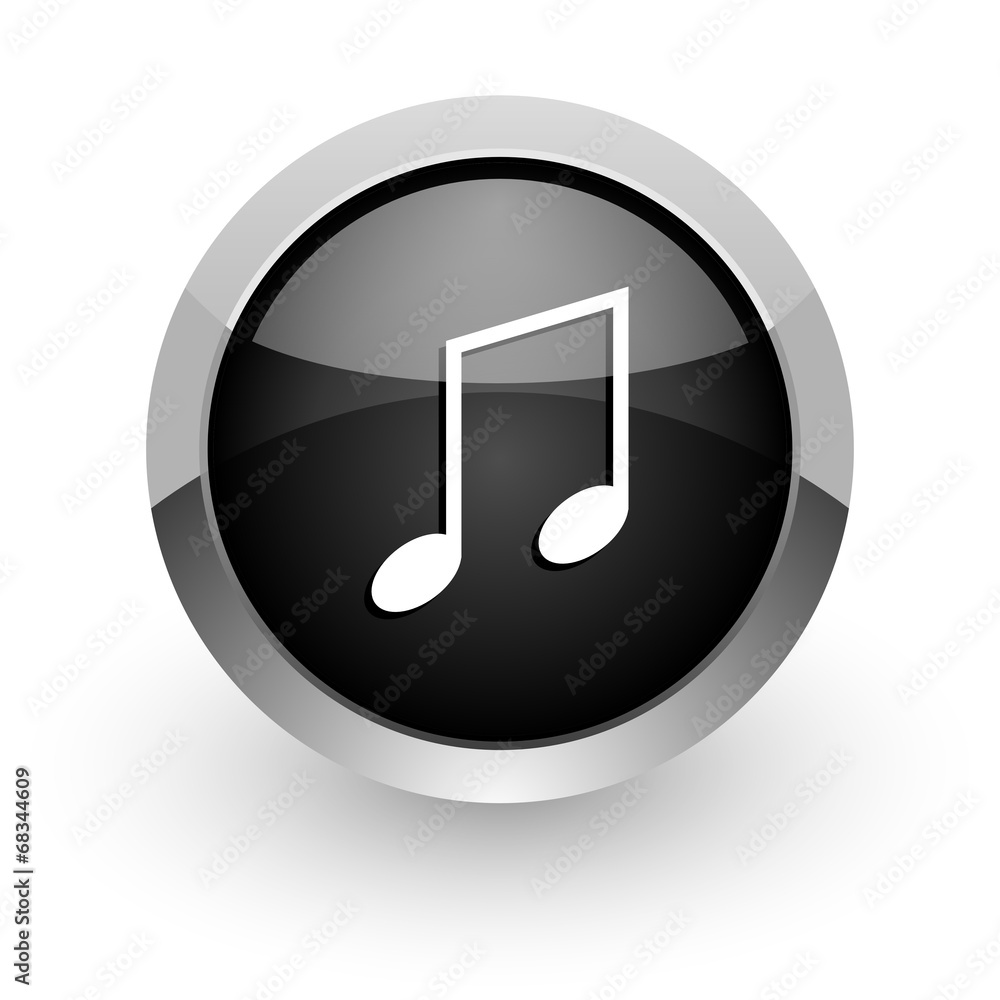 music black chrome glossy web icon music black chrome glossy web icon