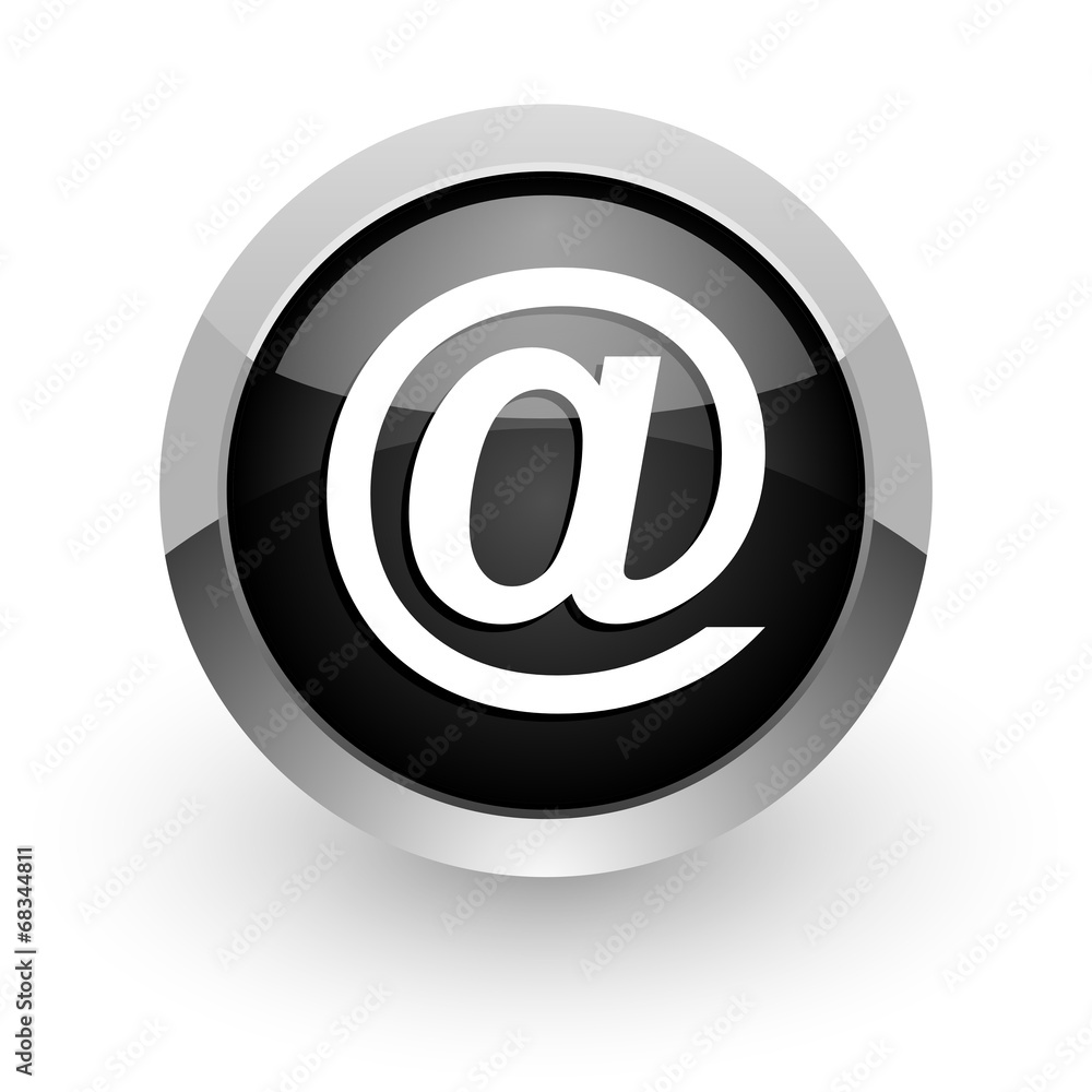 email black chrome glossy web icon email black chrome glossy web icon