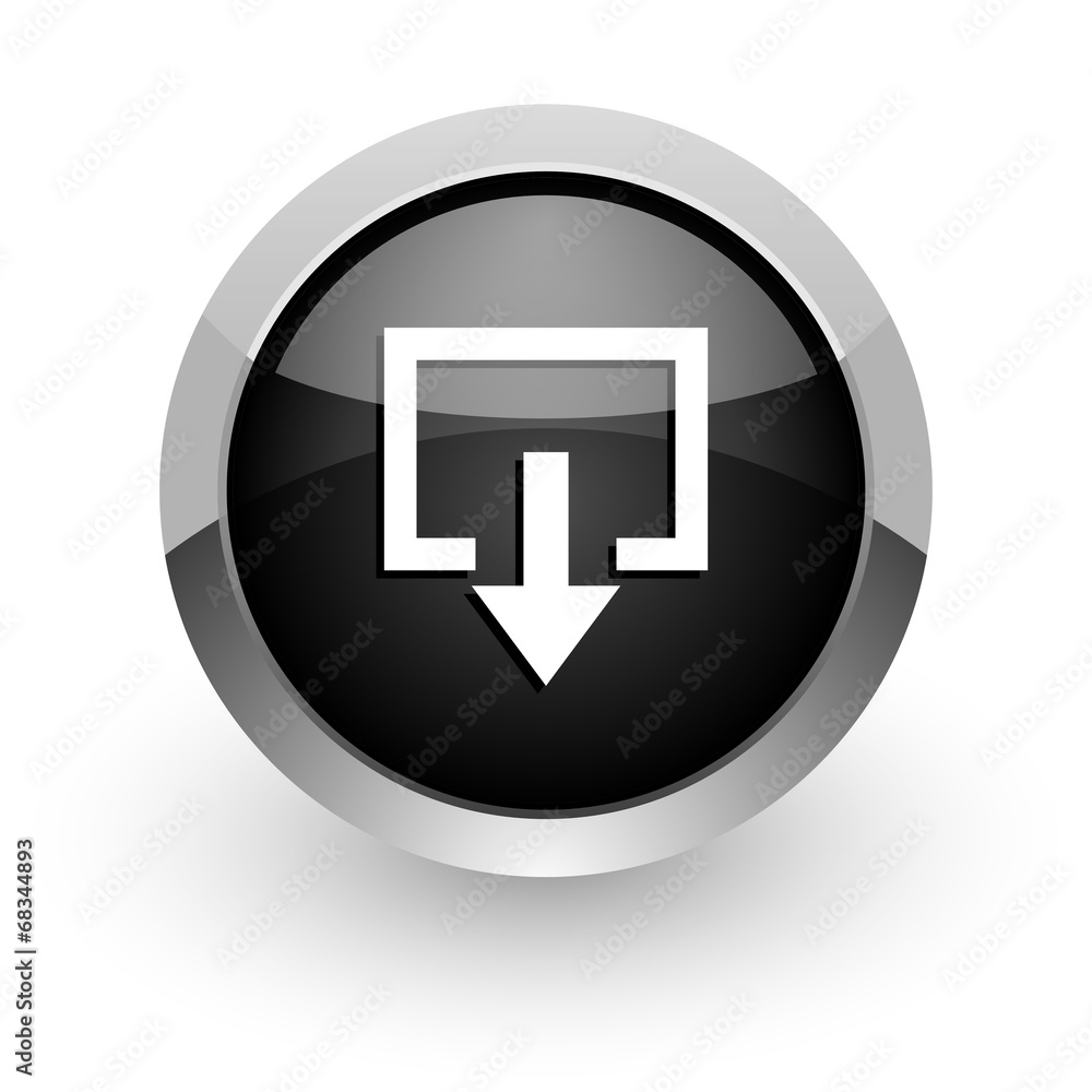 exit black chrome glossy web icon exit black chrome glossy web icon