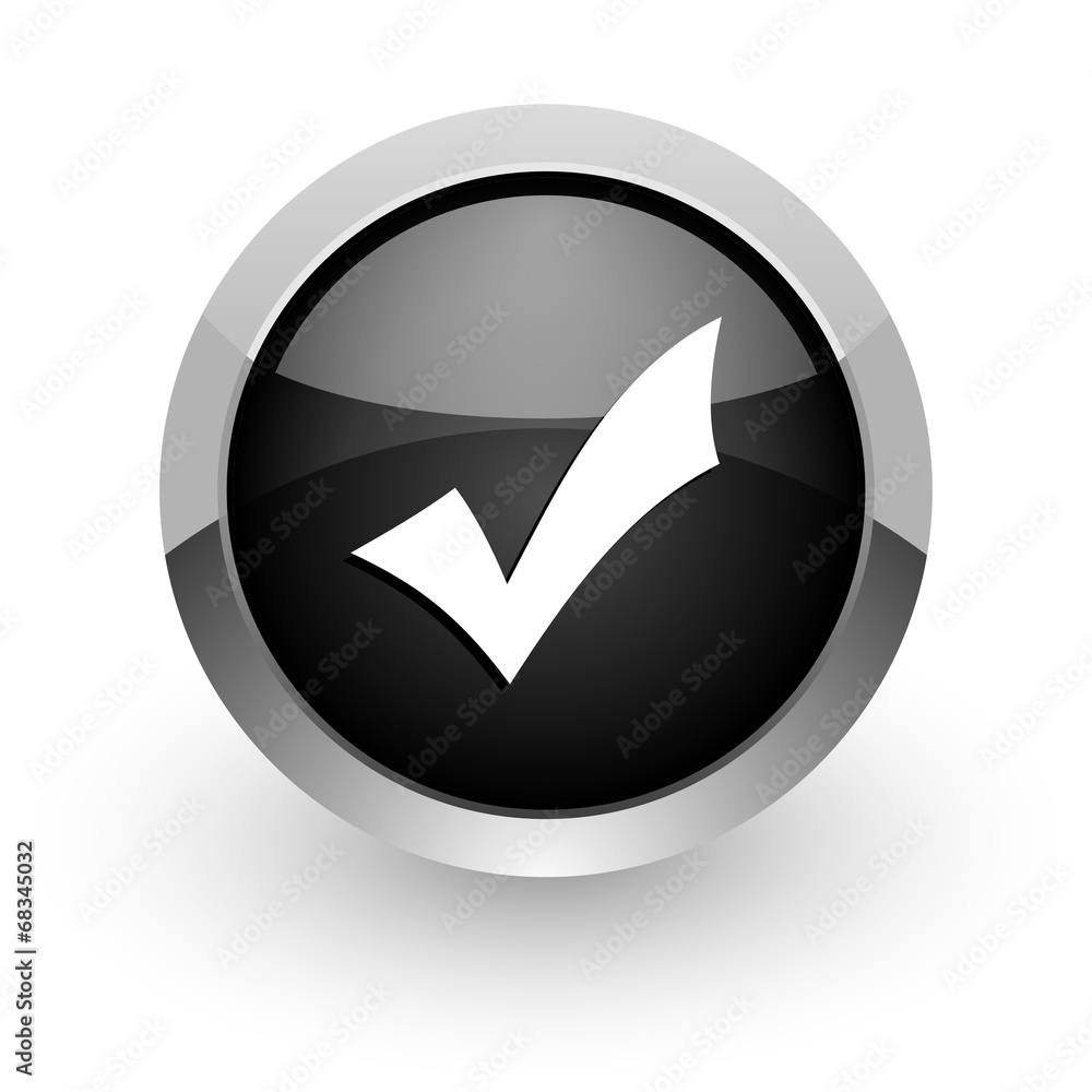 accept black chrome glossy web icon accept black chrome glossy web icon