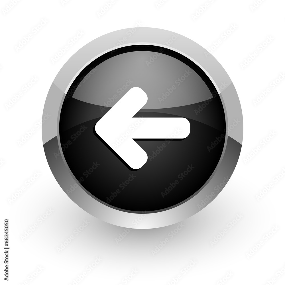 left arrow black chrome glossy web icon left arrow black chrome glossy web icon
