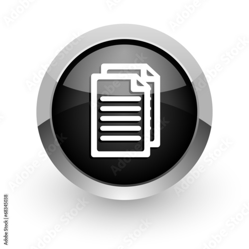document black chrome glossy web icon