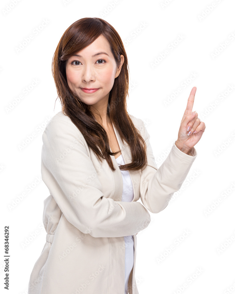 Mature woman with finger up Mature woman with finger up