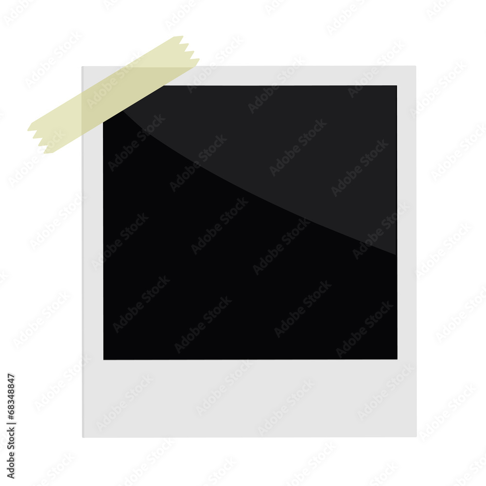 Isolated instant photo with tape in flat design Template. Isolated instant photo with tape in flat design Template.