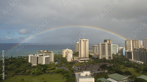 Rainbow over Waikiki Beach