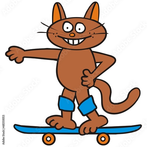 Tomcat and skateboard
