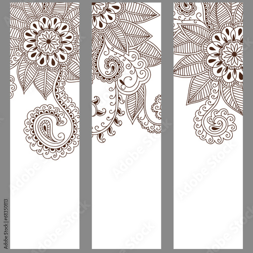Abstract floral elements in indian mehndi style.