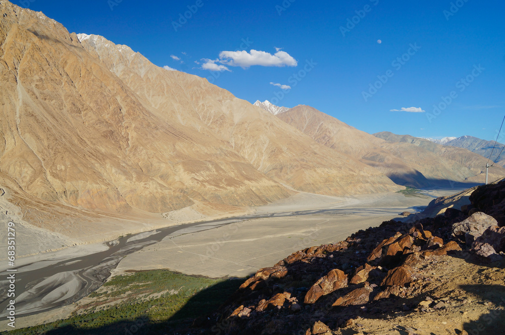Beautiful scenic view of Nubra Valley in Ladakh,India