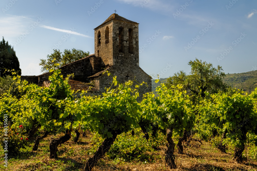 church and vineyards
