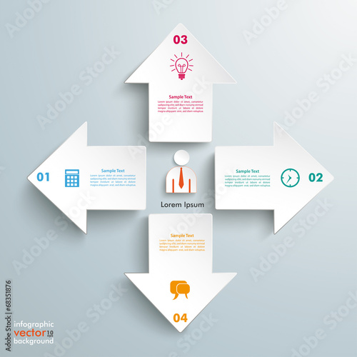 4 Arrows All Directions Infographic