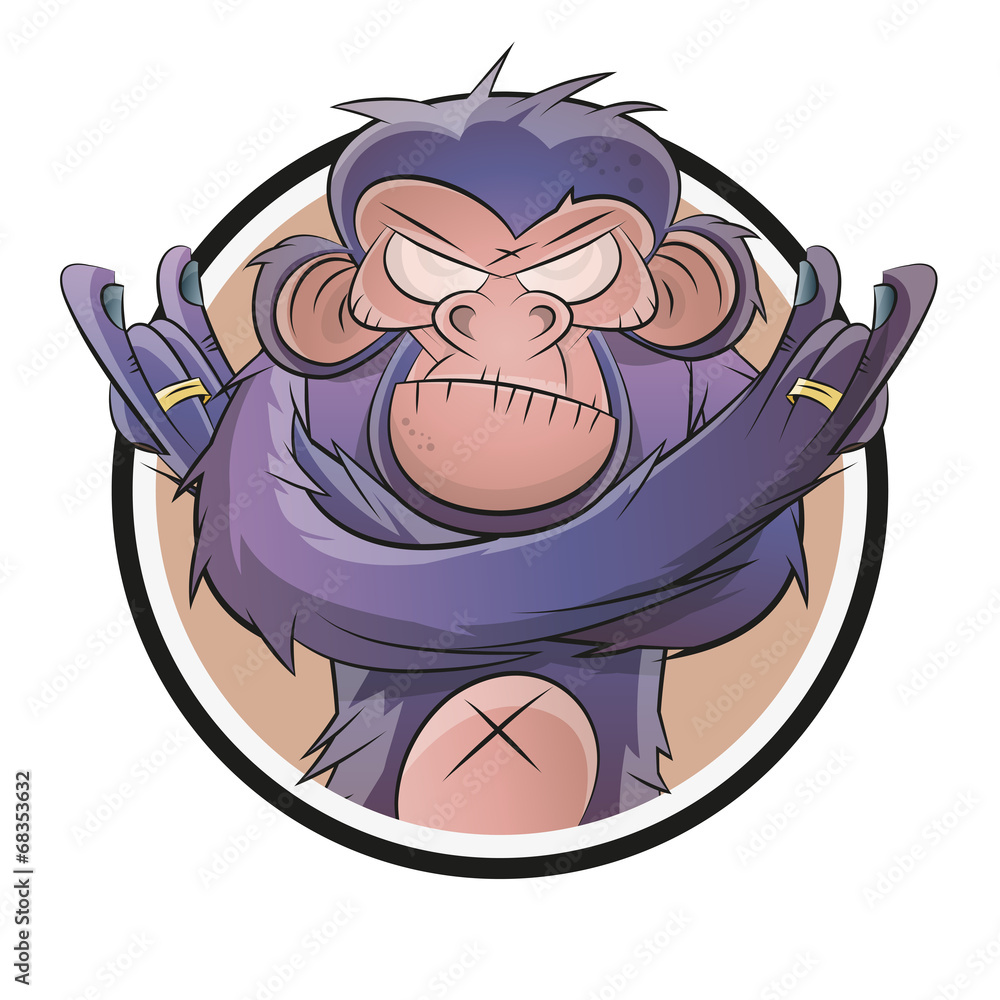 Fototapeta premium affe icon schimpanse logo