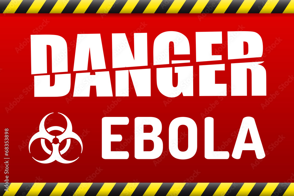 Fototapeta premium Ebola virus danger sign with reflect.