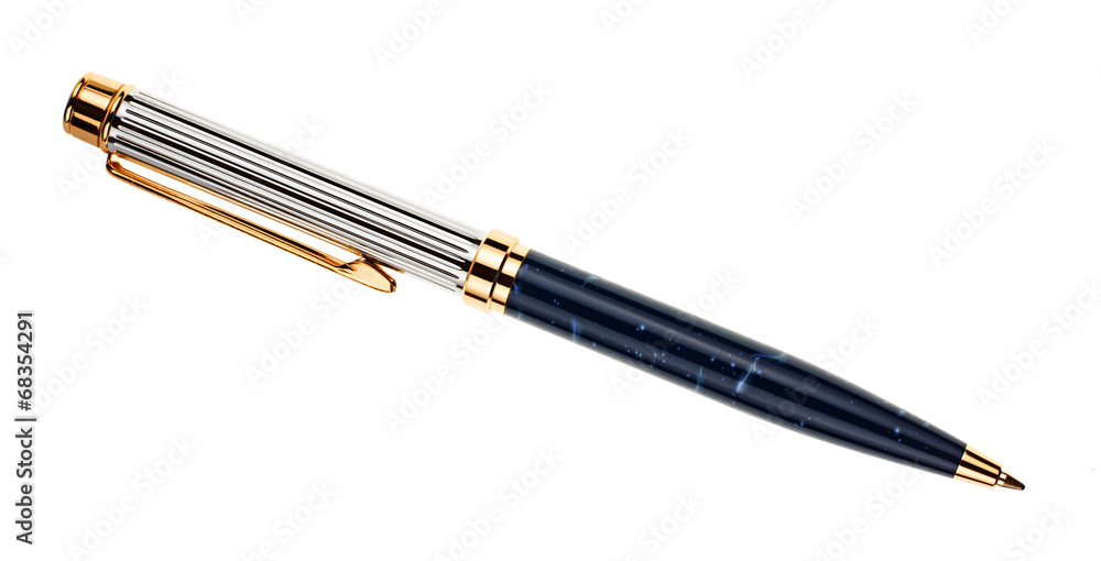 golden pen isolated on white background golden pen isolated on white background