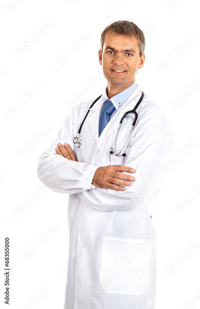 adult male doctor with a stethoscope looking at the camera and s adult male doctor with a stethoscope looking at the camera and s